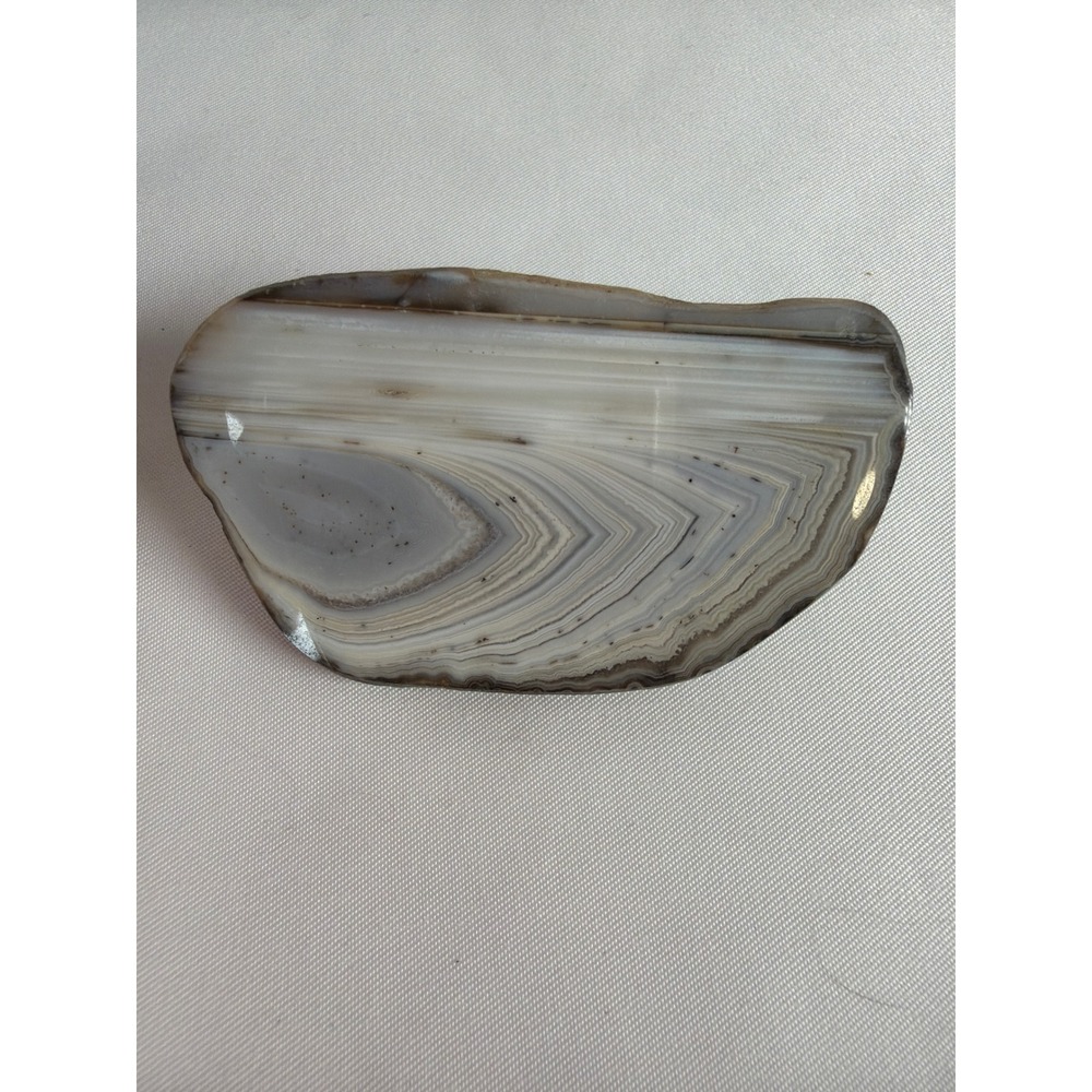 Vintage Agate Stone Hair Clip Women OS Gray White Good